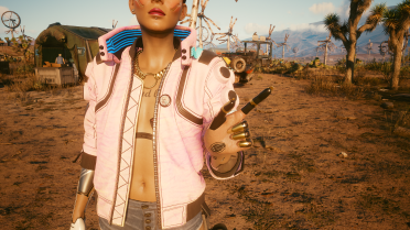 Alt's cyberware palm and Evelyn's golden fingertips