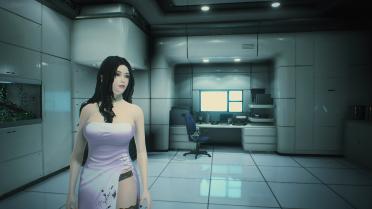 Ada & Claire Chinese Style White Cheongsam With Black Stockings (No Gloves)