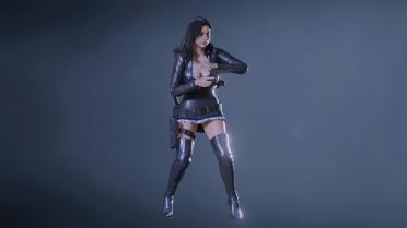 Claire in Nico Robin's Fine Lambskin Leather Dress